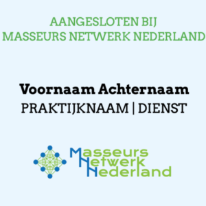 Muurschild Masseurs Netwerk Nederland