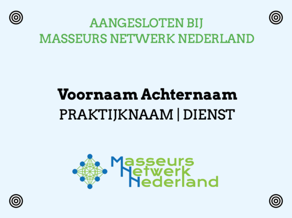 Muurschild Masseurs Netwerk Nederland